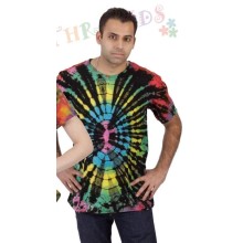Black and Rainbow Circle Tie Dye T-shirt