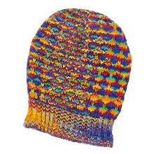 Rainbow Wooly Knitted Oversized Slouch Beanie Hat