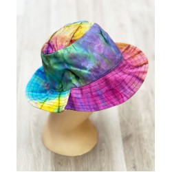 Tie Dyed Rainbow Floppy Bucket Hat