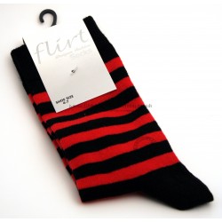 Red and Black Striped Ankle Socks