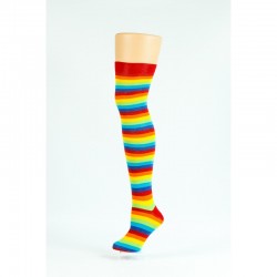Rainbow striped over knee socks